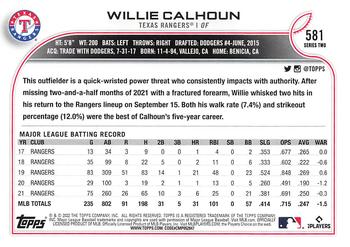 2022 Topps - Gold Star #581 Willie Calhoun Back