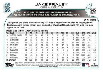 2022 Topps - 582 Montgomery #545 Jake Fraley Back