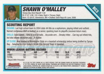 2007 Bowman - Chrome Prospects #BC3 Shawn O'Malley Back