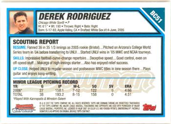 2007 Bowman - Chrome Prospects #BC51 Derek Rodriguez Back