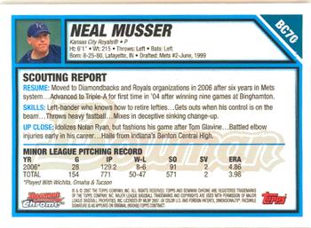 2007 Bowman - Chrome Prospects #BC70 Neal Musser Back