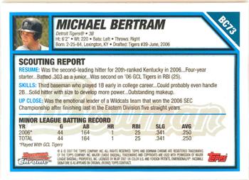 2007 Bowman - Chrome Prospects #BC73 Michael Bertram Back