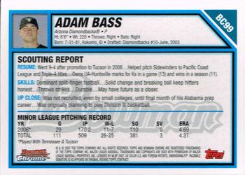 2007 Bowman - Chrome Prospects #BC99 Adam Bass Back