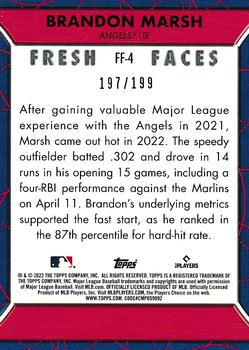 2022 Topps - Fresh Faces Blue #FF-4 Brandon Marsh Back
