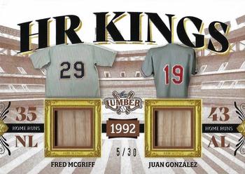 2022 Leaf Lumber - HR Kings Relics Bronze #HRK-10 Fred McGriff / Juan González Front