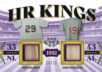 2022 Leaf Lumber - HR Kings Relics Purple #HRK-10 Fred McGriff / Juan González Front