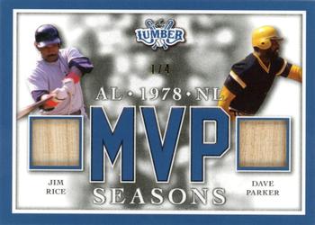 2022 Leaf Lumber - MVP Seasons Relics Navy blue #MP-16 Jim Rice / Dave Parker Front