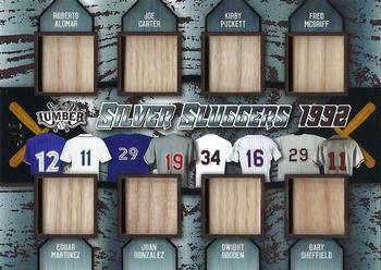 2022 Leaf Lumber - Silver Sluggers Relics Pewter #SS-01 Roberto Alomar / Edgar Martinez / Joe Carter / Juan Gonzalez / Kirby Puckett / Dwight Gooden / Fred McGriff / Gary Sheffield Front