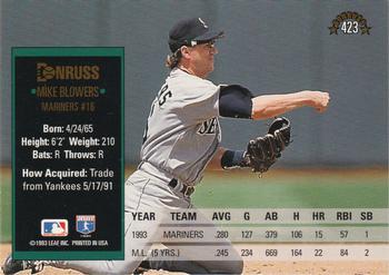 1994 Donruss #423 Mike Blowers Back