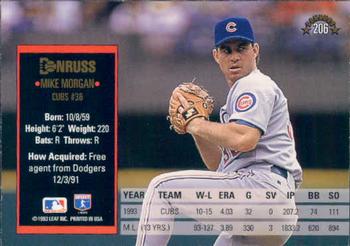 1994 Donruss #206 Mike Morgan Back