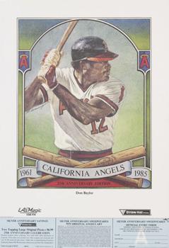 1985 Straw Hat Pizza California Angels #NNO Don Baylor Front