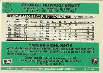 1994 Donruss - 1984 Special Commemorative Anniversary Edition #3 George Brett Back