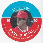 1992 JKA Baseball Buttons - Square Proofs #20 Paul O'Neill Front