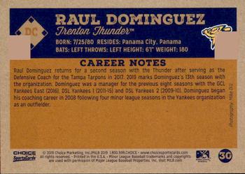 2019 Choice Trenton Thunder #30 Raul Dominguez Back