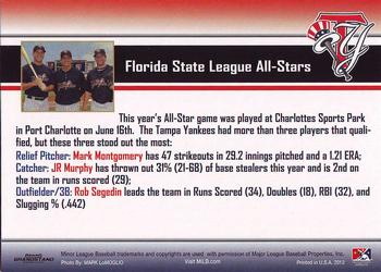 2012 Grandstand Tampa Yankees #NNO Tampa Yankees All Stars (Rob Segedin / JR Murphy / Mark Montgomery) Back