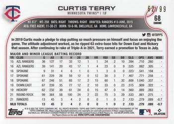 2022 Topps Chrome - Green Wave Refractor #68 Curtis Terry Back