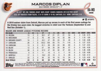 2022 Topps Chrome - Rookie Autographs #RA-MD Marcos Diplan Back