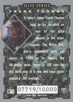 1994 Donruss - Elite Series #37 Frank Thomas Back