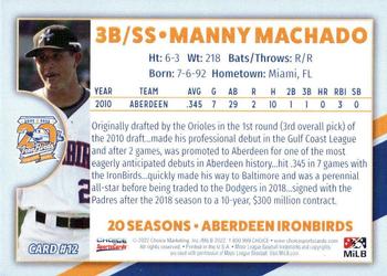 2022 Choice Aberdeen IronBirds SGA #12 Manny Machado Back