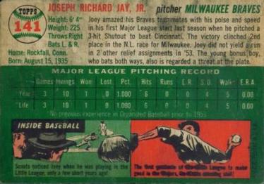 1954 Topps #141 Joe Jay Back
