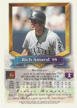 1994 Finest #16 Rich Amaral Back