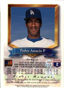 1994 Finest #343 Pedro Astacio Back