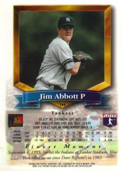 1994 Finest #149 Jim Abbott Back