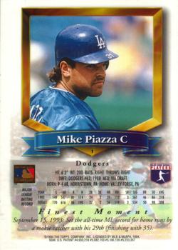 1994 Finest #1 Mike Piazza Back