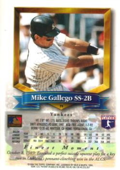 1994 Finest #75 Mike Gallego Back
