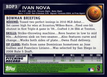 2010 Bowman Draft Picks & Prospects #BDP3 Ivan Nova  Back