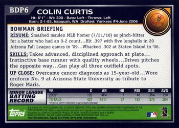 2010 Bowman Draft Picks & Prospects #BDP6 Colin Curtis  Back