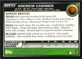 2010 Bowman Draft Picks & Prospects #BDP11 Andrew Cashner  Back