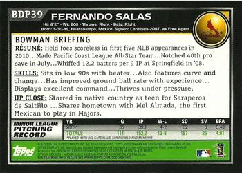 2010 Bowman Draft Picks & Prospects #BDP39 Fernando Salas  Back