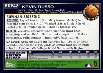 2010 Bowman Draft Picks & Prospects #BDP42 Kevin Russo  Back
