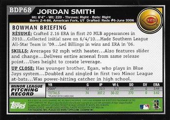 2010 Bowman Draft Picks & Prospects #BDP68 Jordan Smith  Back