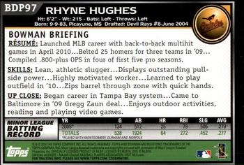 2010 Bowman Draft Picks & Prospects #BDP97 Rhyne Hughes  Back