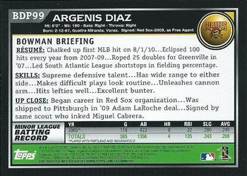 2010 Bowman Draft Picks & Prospects #BDP99 Argenis Diaz  Back