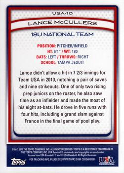 2010 Topps USA Baseball #USA-10 Lance McCullers  Back