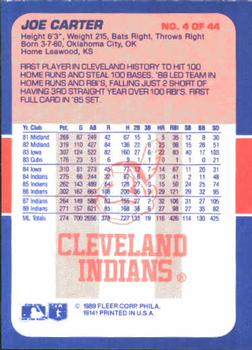 1989 Fleer Baseball's Exciting Stars #4 Joe Carter Back