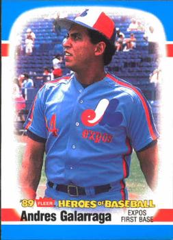 1989 Fleer Heroes of Baseball #16 Andres Galarraga Front