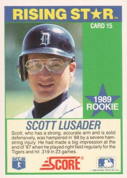 1989 Score Hottest 100 Rising Stars #15 Scott Lusader Back
