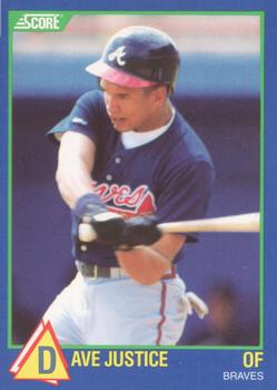 1989 Score Hottest 100 Rising Stars #26 Dave Justice Front