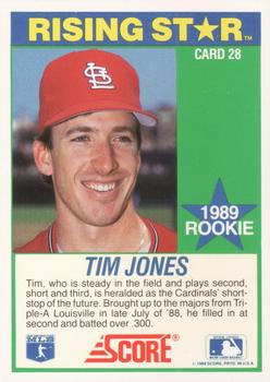 1989 Score Hottest 100 Rising Stars #28 Tim Jones Back