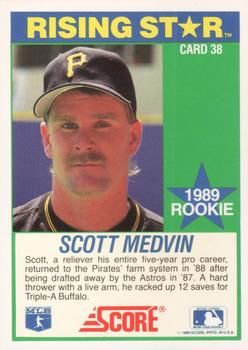 1989 Score Hottest 100 Rising Stars #38 Scott Medvin Back