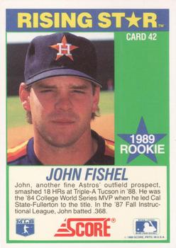 1989 Score Hottest 100 Rising Stars #42 John Fishel Back