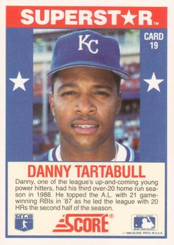 1989 Score Baseball's 100 Hottest Players #19 Danny Tartabull Back