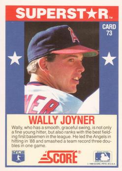1989 Score Baseball's 100 Hottest Players #73 Wally Joyner Back