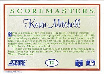 1989 Score Scoremasters #12 Kevin Mitchell Back