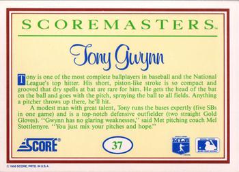 1989 Score Scoremasters #37 Tony Gwynn Back