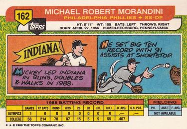 1989 Topps Big #162 Mickey Morandini Back